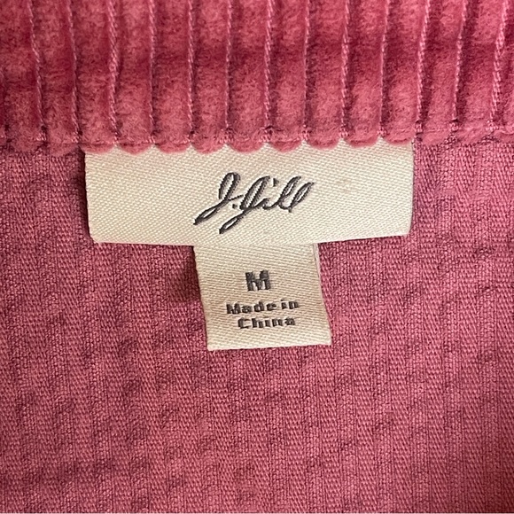 J Jill Women’s Pink Corduroy Button Up Jacket Embroidered Back Oversized Sz M - Picture 3 of 7